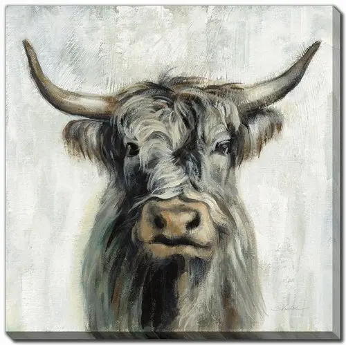 Abstract Cow Study Art Print – Refined Neutral Square Wall Decor (38" X 38") 1