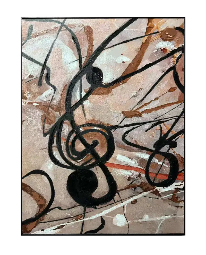 Abstract Musical Treble Clef Wall Art With Textured Harmony Design 1