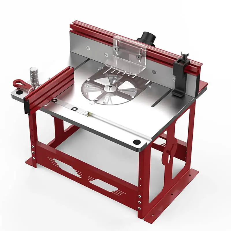 Adjustable Benchtop Router Table With Integrated Miter Gauge System 1