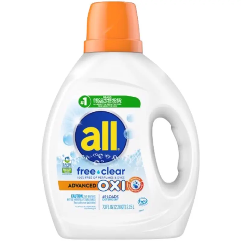 All Free & Clear Unscented Liquid Laundry Detergent – 73 Oz Hypoallergenic Formula 1