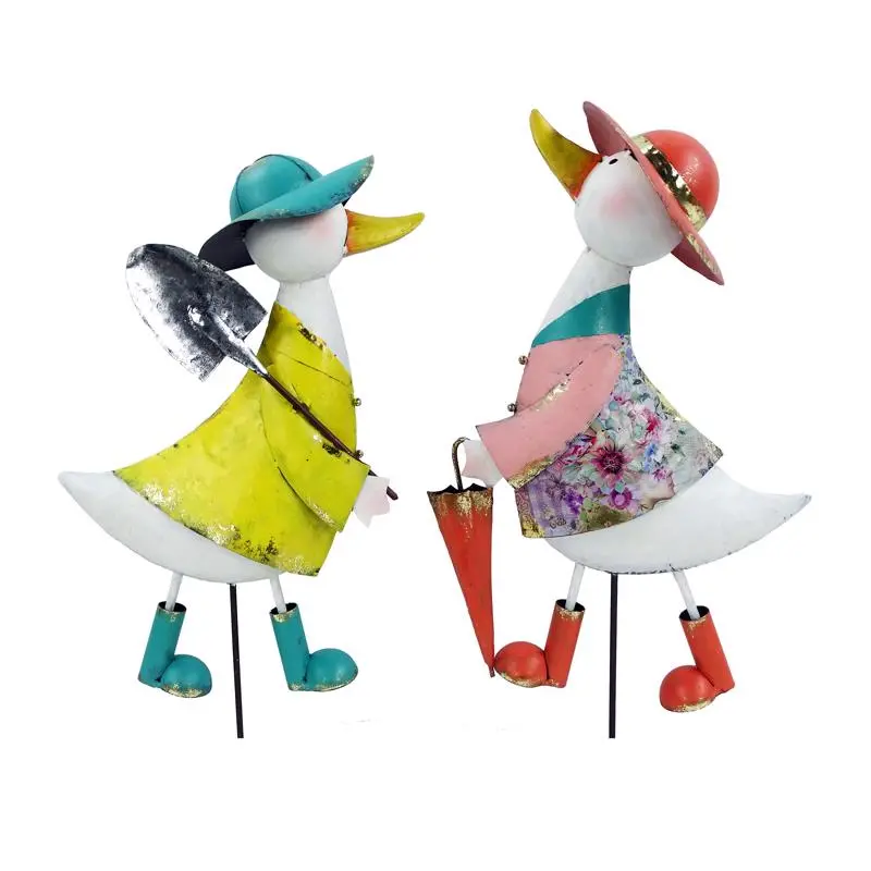 Alpine Metal Duck Garden Stake – 21-Inch Tall Outdoor Decorative Accent 1