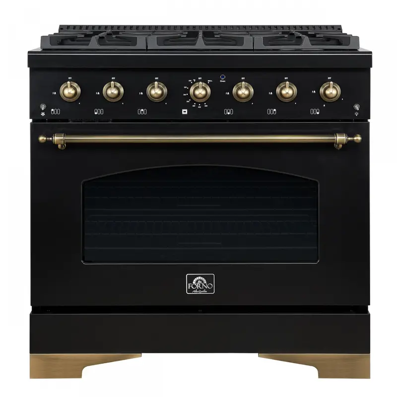 Antico 36-Inch Black Dual Fuel Range – 4.5 Cu. Ft. Oven Capacity 1