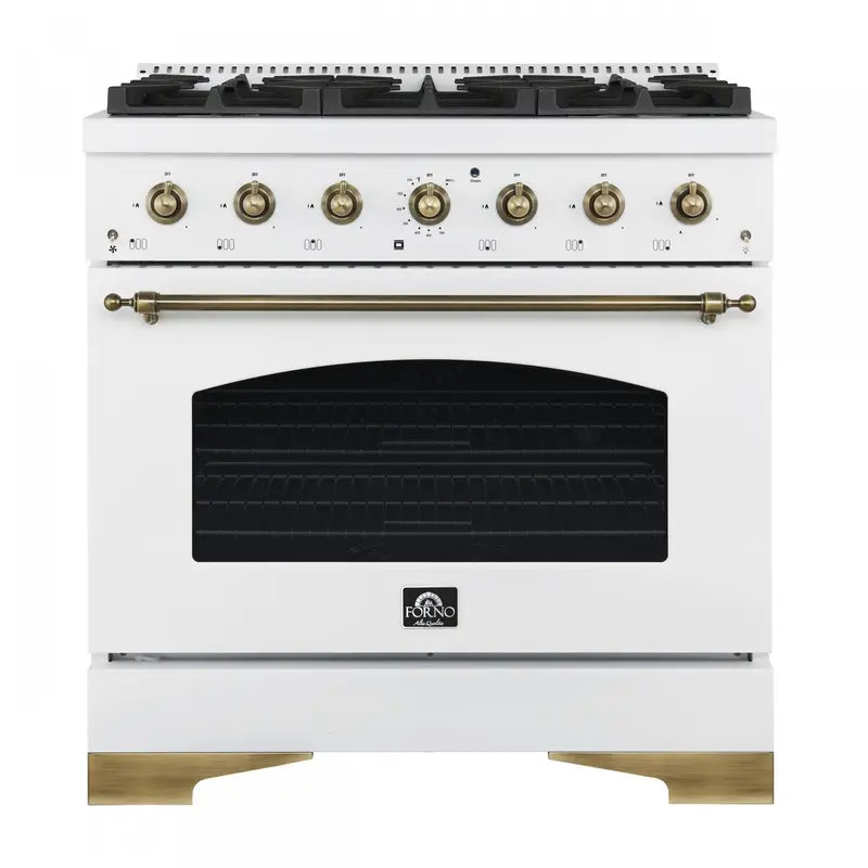 Antico 36-Inch White Dual Fuel Range – 4.5 Cu. Ft. Oven Capacity 1