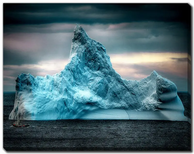 Arctic-Inspired Blue Wall Decor – Minimalist Landscape Art, 22 X 28 Inches 1