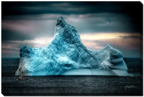 Arctic Monument Blue Wall Art – Cool-Tone Abstract Print, 16 X 20 Inches 1