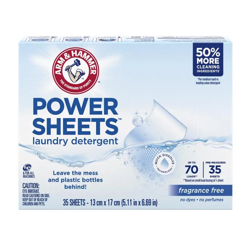 Arm & Hammer Free & Clear Scent Detergent Sheets (Single Pack) 1