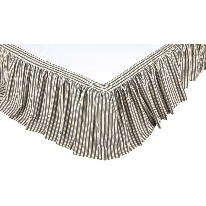 Aurore Twin Bed Skirt In Soft Linen-Blend Fabric 1