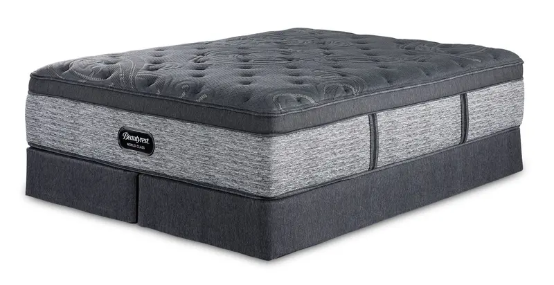 Beautyrest World Class Grandeur 2.0 Plush Queen Mattress + Split Foundation Set 1