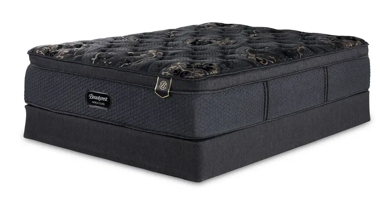 Beautyrest World Class Legacy Medium Queen Mattress & Foundation Set 1