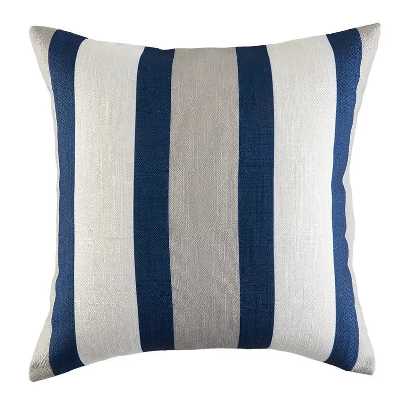 Blue And White Striped Outdoor Accent Cushion For Garden Parties 1
