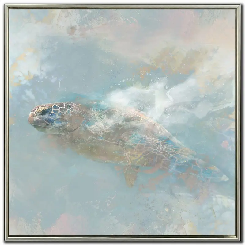 Blue Coastal Wall Art – 'Tide Dancer Ii' – 24X24 Inch Square Canvas Print 1