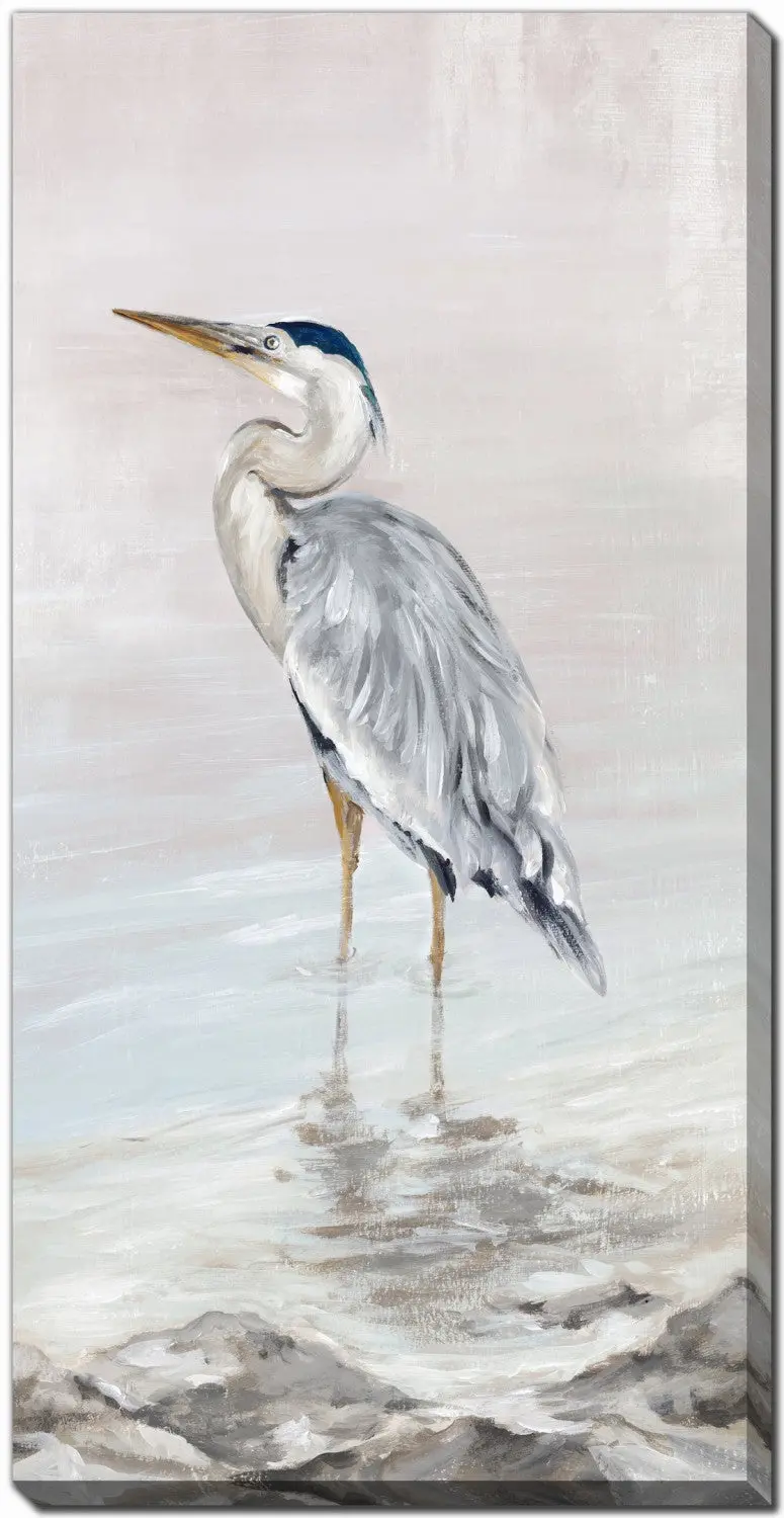 Blue & White 'Wading In Calm I' Canvas – Oversized 30X60 Inch Wall Decor 1