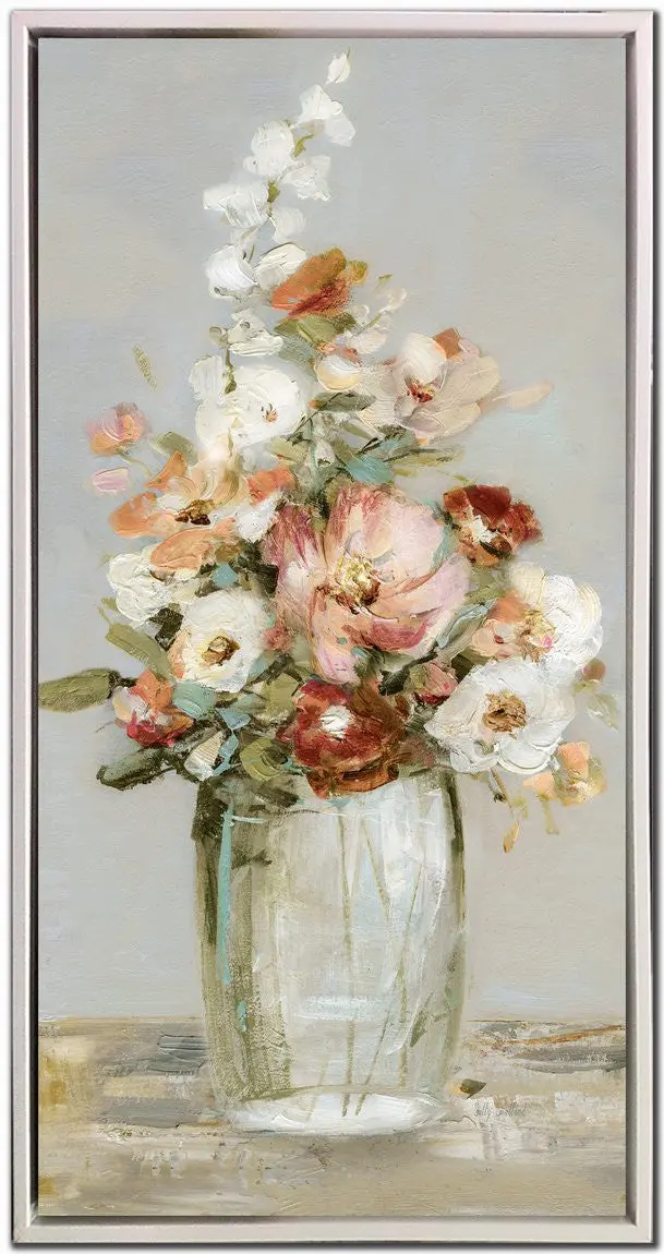 Botanical Blossom Series I Wall Art – Multicolor Landscape Print (36" X 18") 1