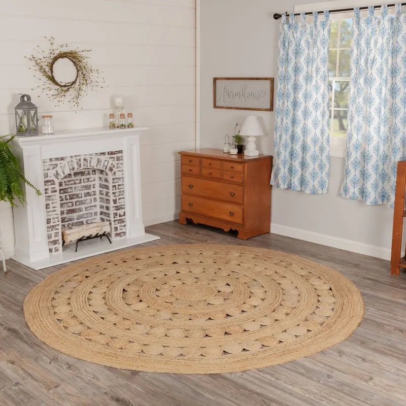 Brookings 8-Foot Round Jute-Blend Area Rug 1