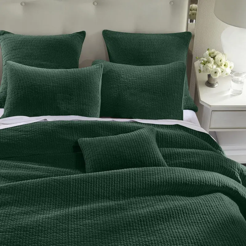 Camden Velvet Green Quilt Set – Full/Queen 1