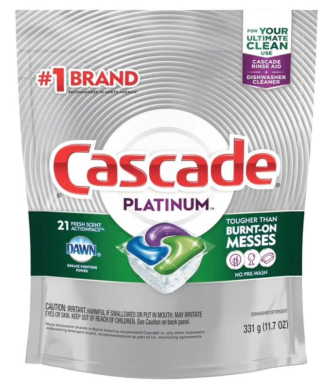 Cascade Platinum Dishwasher Detergent — 11.7 Oz Solid Pacs, Fresh Scent 1