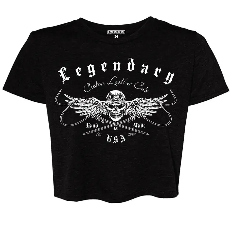 'Chill Out Biker Chick' Cropped T-Shirt – Legendary Usa 1