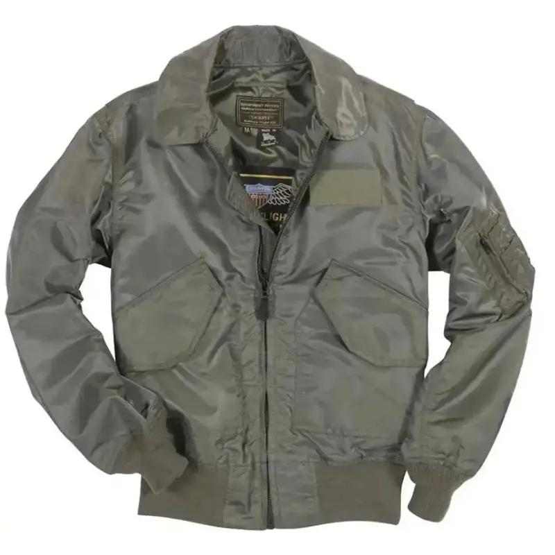 Cockpit Usa Usn Fighter Weapons Nylon Flight Jacket – Sage Green Tactical Design 1