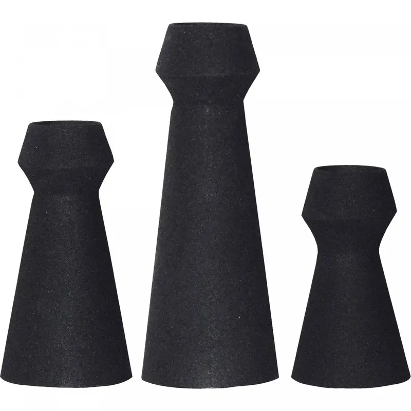 Darrin Set Of Three Matte Black Vases – Varying Heights 1