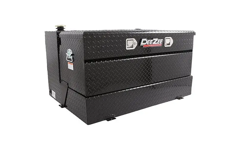 Deezee 111-Gallon Aluminum Transfer Tank And Toolbox Combo – Black Powder-Coated 1