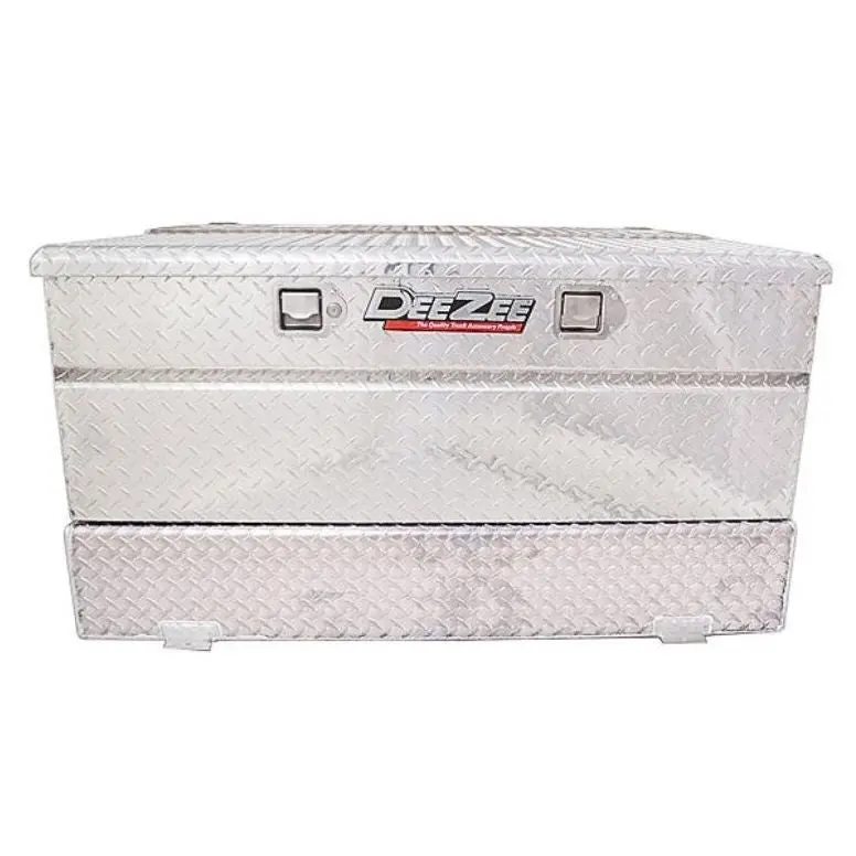 Deezee 111-Gallon Aluminum Transfer Tank And Toolbox Combo – Silver Powder-Coated 1
