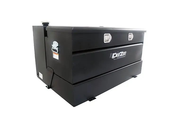 Deezee 111-Gallon Steel Transfer Tank & Tool Box Combo — Black Finish 1