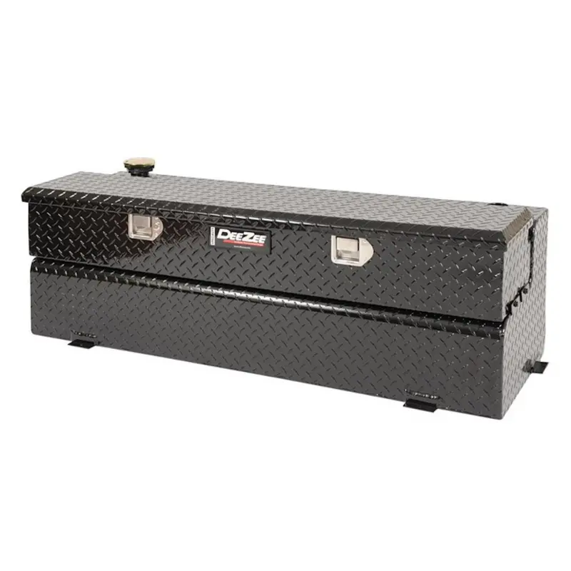 Deezee 43-Gallon Aluminum Transfer Tank And Tool Box Combo—Black Finish 1