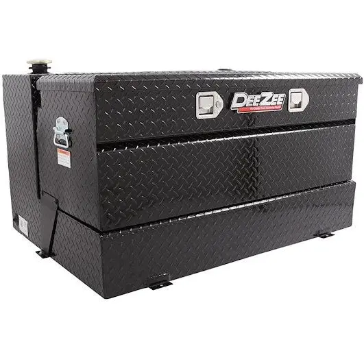 Deezee 92-Gallon Aluminum Transfer Tank And Toolbox Combo – Matte Black 1