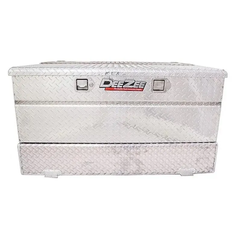 Deezee 92-Gallon Aluminum Transfer Tank And Toolbox Combo – Silver Finish 1