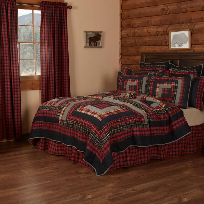 Delco Chilli Pepper & Natural Queen Quilt 1