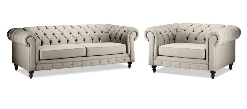 Derbyshire Taupe Sofa And Chair-And-A-Half Set 1