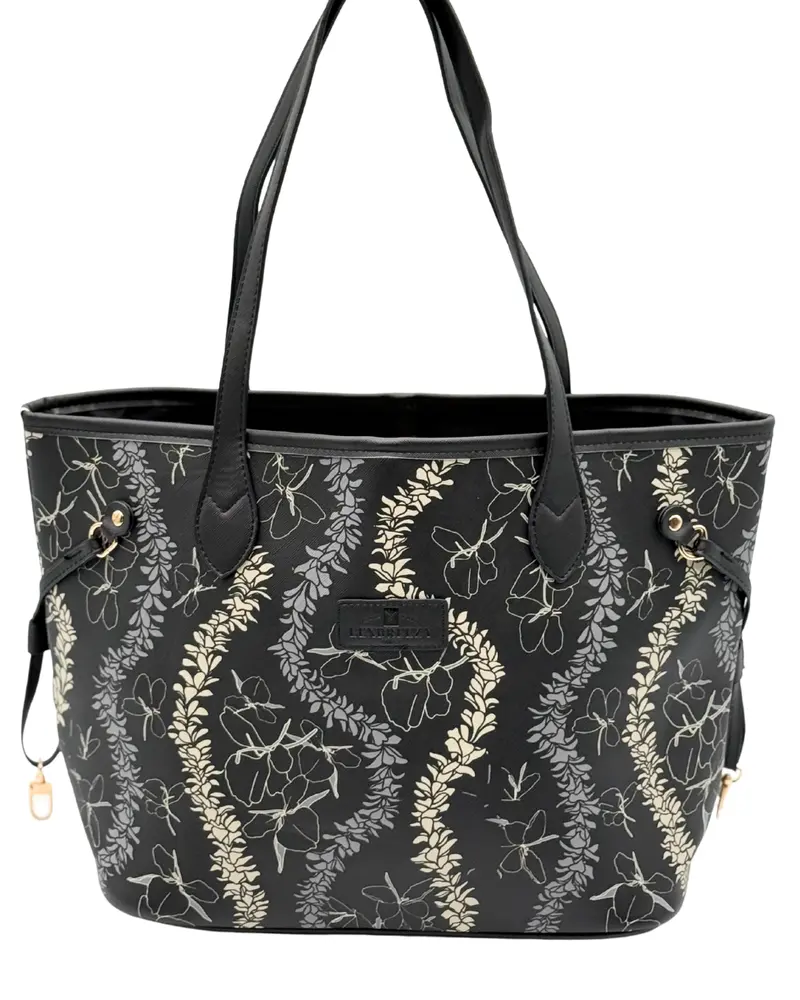 'Eke Canvas Tote – Ginger Lei Black & White 1