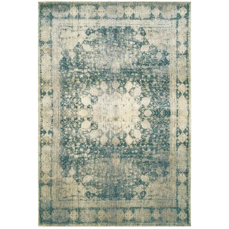 Escalon Distressed Medallion Area Rug – 6'7" X 9'6", Classic Motif 1
