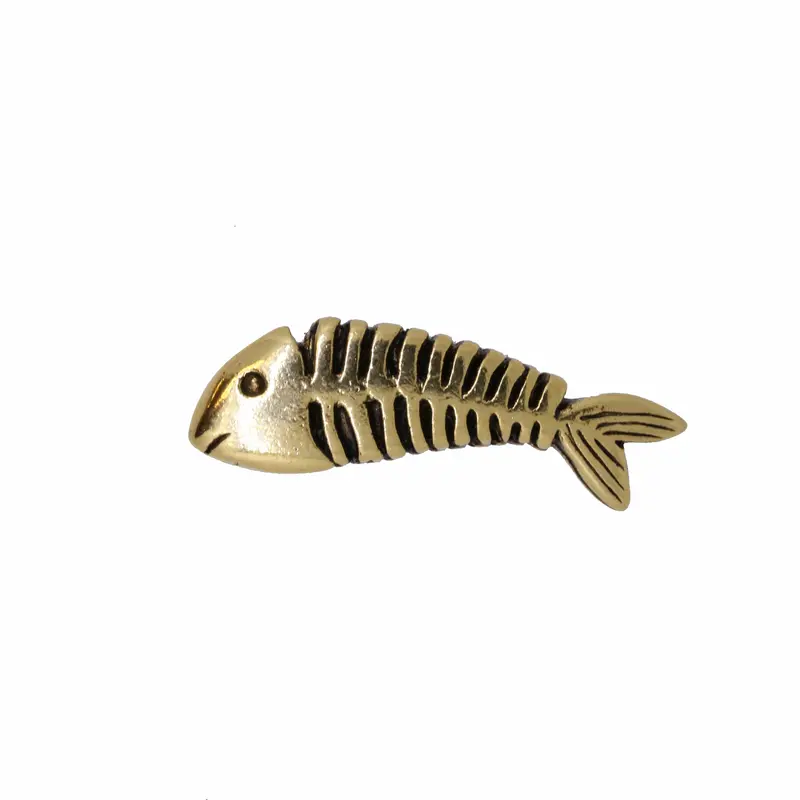 Fish Skeleton Anatomy Gold Pin 1