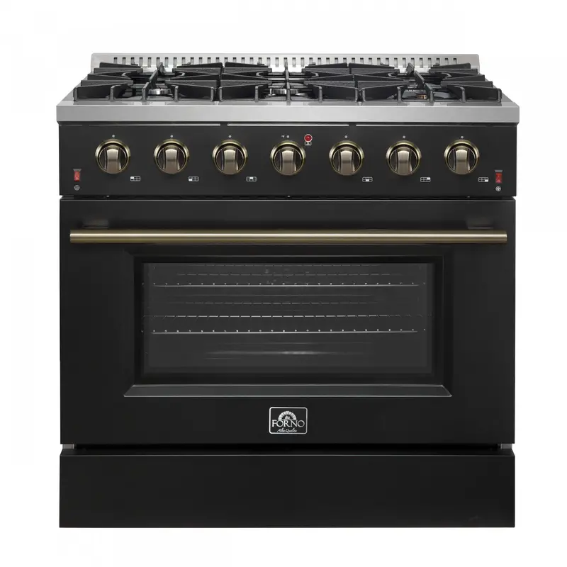 Forno Galiano 36-Inch Black Freestanding Gas Range – 5.36 Cu. Ft. Capacity (Model Ffsgs6244-36Blk) 1