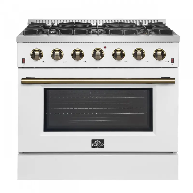 Forno Galiano 36-Inch White French Door Gas Range – Freestanding, 5.36 Cu. Ft. (Ffsgs6244-36Wht) 1