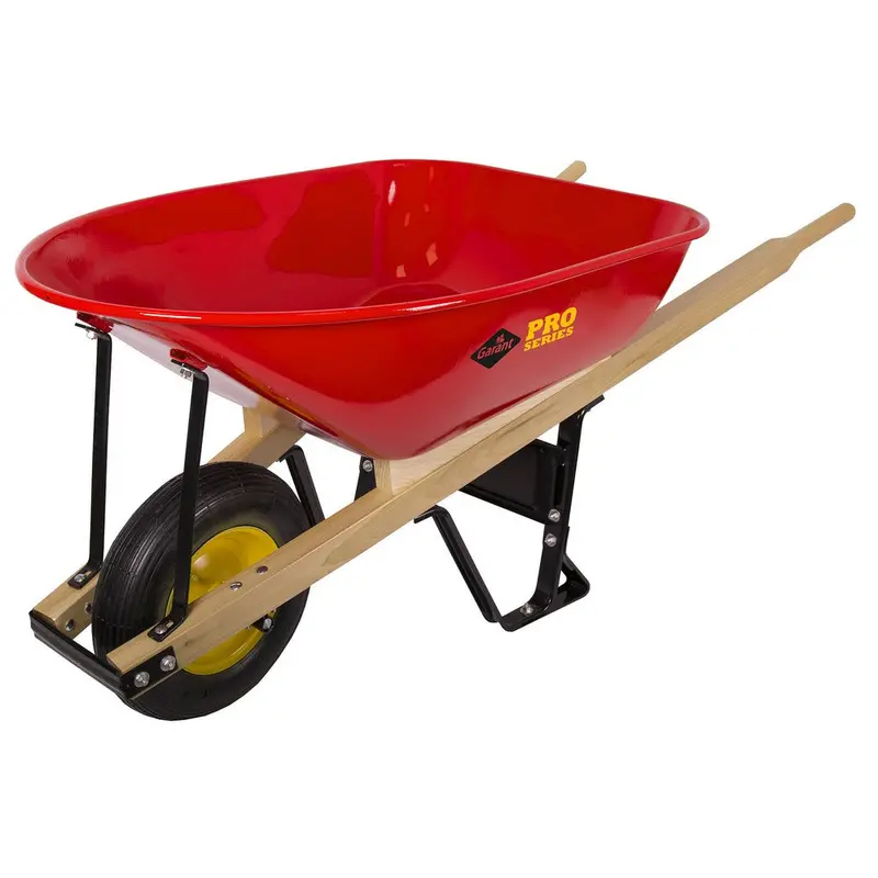 Garant 6 Cu. Ft. Red Steel Wheelbarrow With Flat-Free Pneumatic Tire 1
