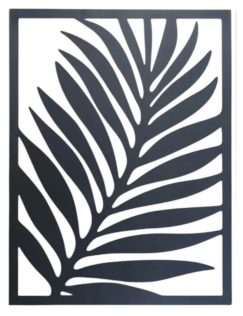 Garden Party Black Tropical Palm Metal Wall Art – Weather-Resistant Outdoor Decor 1