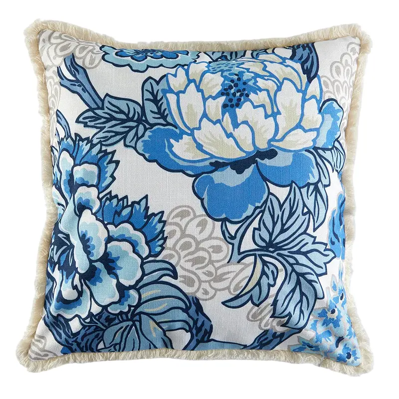 Garden Party Blue English Garden Outdoor Cushion – Classic Floral Patio Style 1