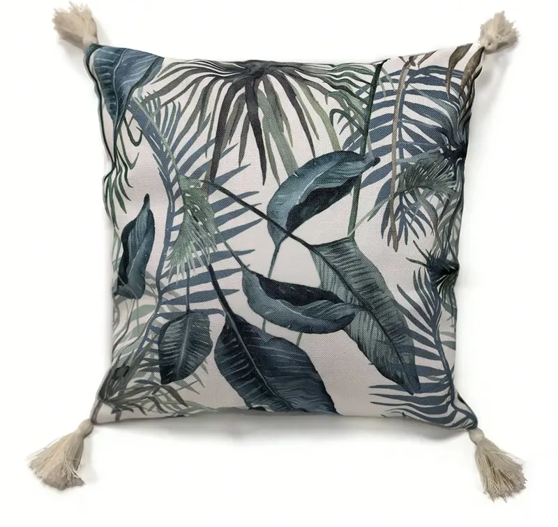 Garden Party Emerald Botanical Outdoor Accent Cushion – Lush Green Pattern 1