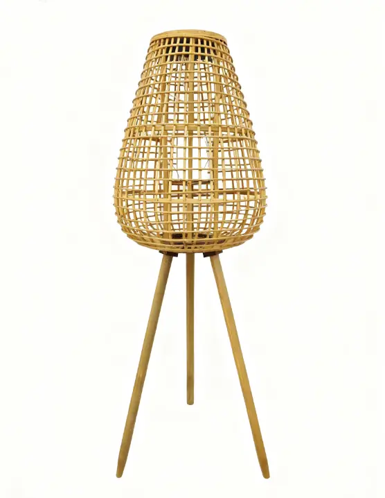 Garden Party Natural Solar-Powered Rattan Lamp – 37.8-Inch Woven Outdoor Light 1