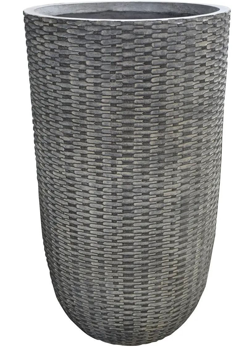 Garden Party Woven Brick-Style Large Planter In Natural Grey 1
