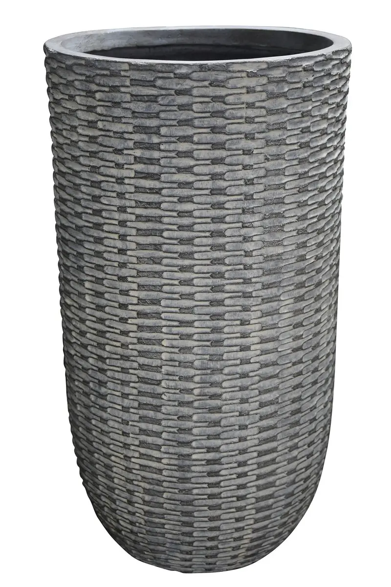 Garden Party Woven Brick-Style Small Planter In Natural Grey 1