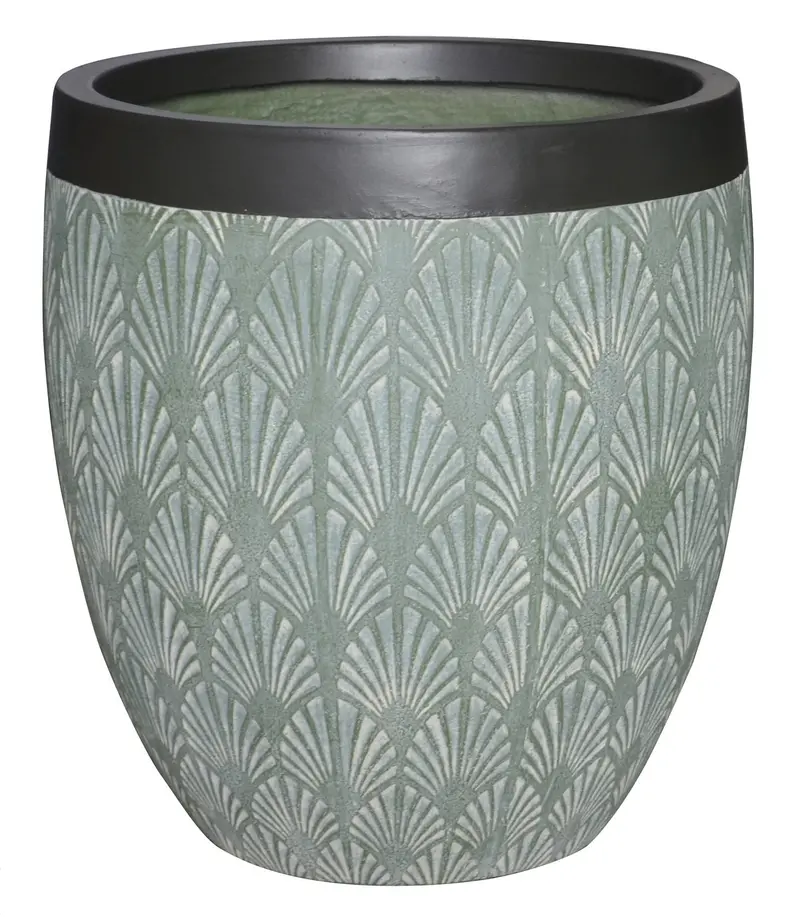 Garden Party Woven Texture Large Planter In Sage Green 1