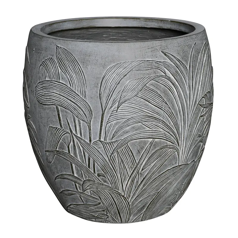 Garden Party Woven Texture Small Planter In Natural Grey 1