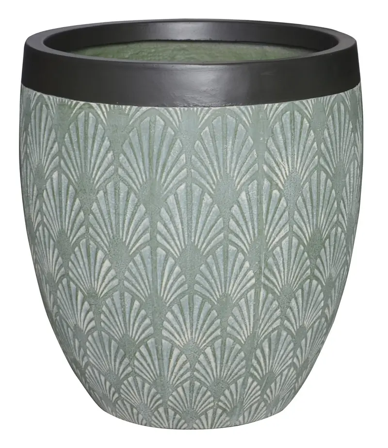 Garden Party Woven Texture Small Planter In Sage Green 1
