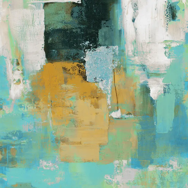 Glided Teal Canvas Art Print – 30" X 40" Abstract Wall Decor 1