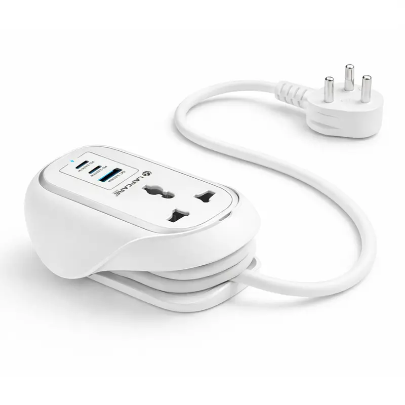 Grip 5-Port Desktop Power Strip With 67W Gan Fast Charging – White Finish 1