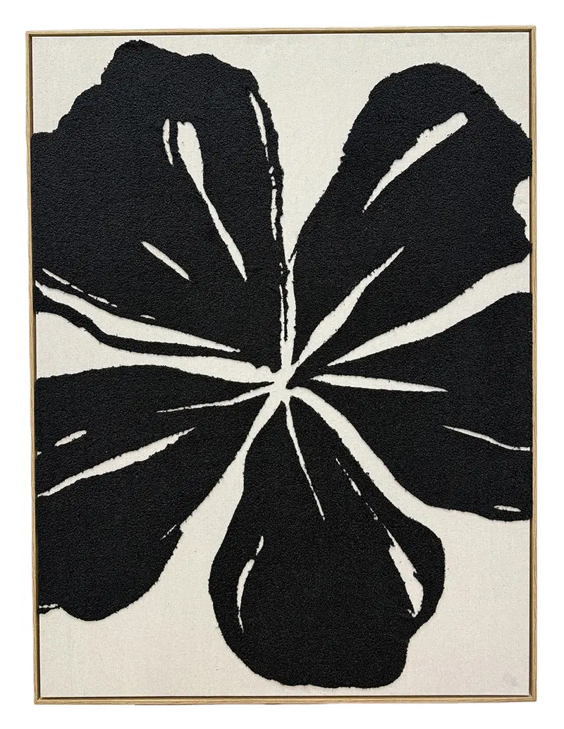 In Full Bloom Floral Silhouette Wall Art – Ivory & Black 1