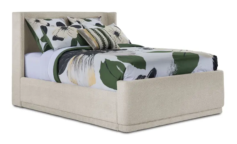 In Full Bloom Hallie Upholstered Full Bed Set – Soft Beige 1
